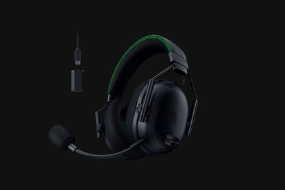 Razer BlackShark V3 Pro Xbox black wireless gaming headset, close-up detail