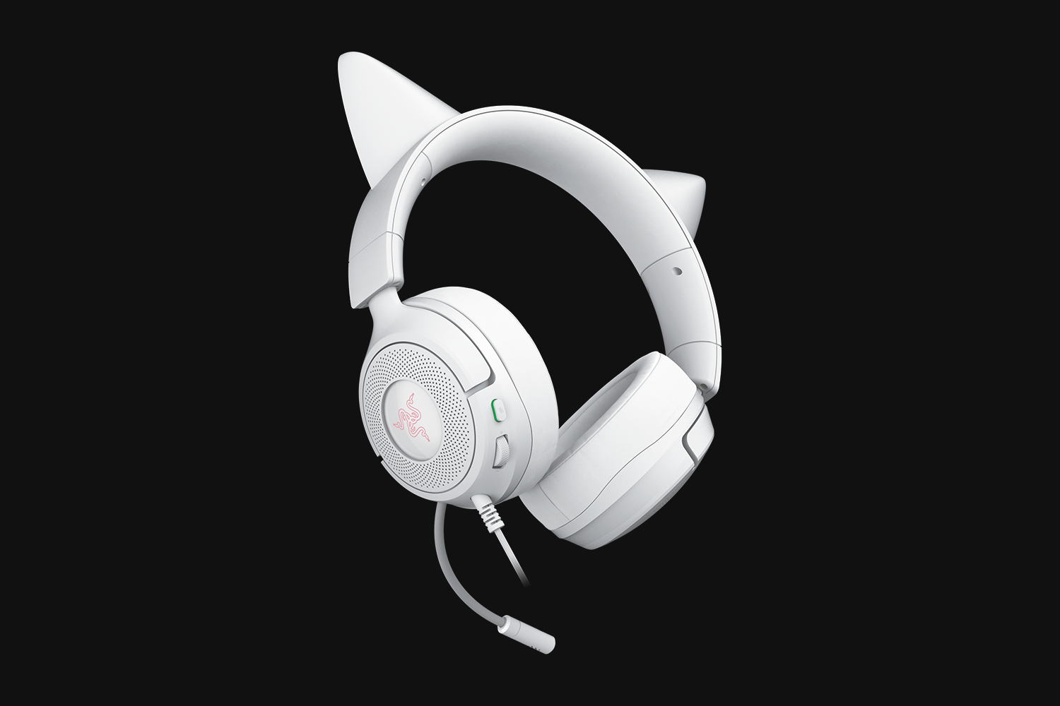 Razer Kraken Kitty V3 X white kitty-ear headset with HyperClear bendable mic