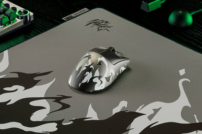 Razer DeathAdder V4 Pro NiKo Edition white gaming mouse, close-up detail