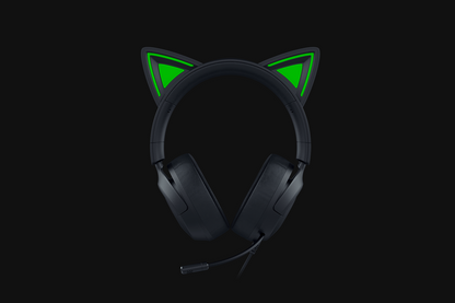Razer Kraken Kitty V3 X black cat-ear gaming headset, side view