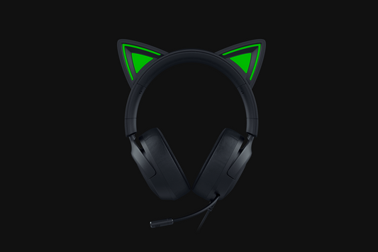 Razer Kraken Kitty V3 X black cat-ear gaming headset, side view