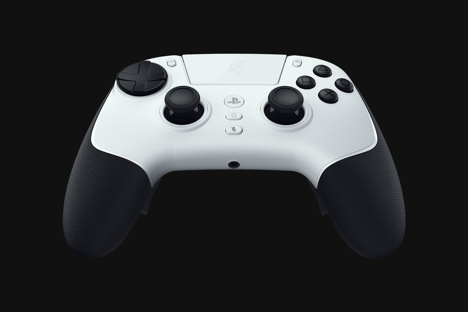 Razer Raiju V3 Pro white wireless controller with TMR thumbsticks, top view