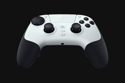 Razer Raiju V3 Pro white wireless controller with TMR thumbsticks, top view