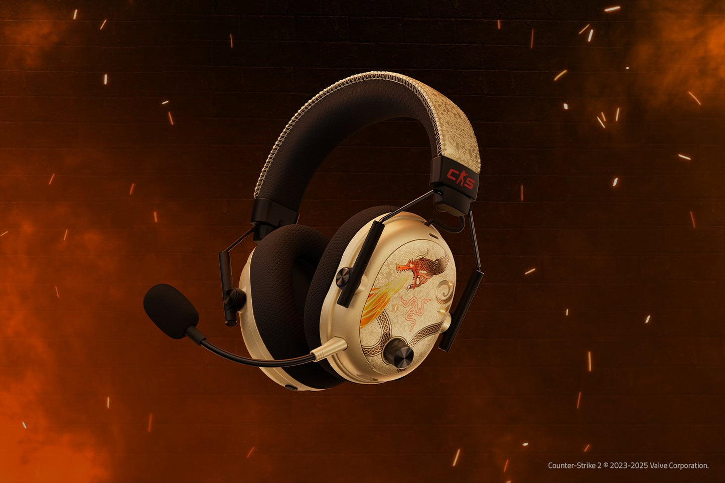 Razer BlackShark V3 Pro Counter-Strike 2 Edition wireless ANC gaming headset, front view