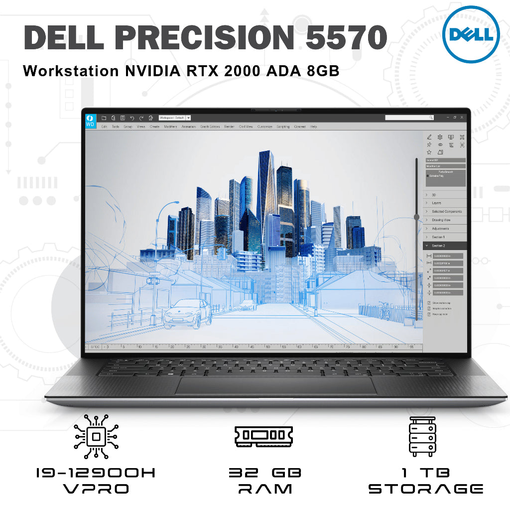 Dell Precision 5570 refurbished mobile workstation - alternate view