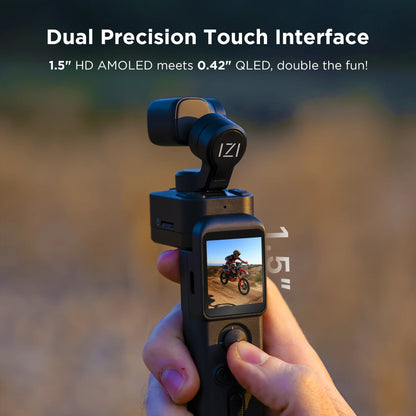 IZI IRIS Detachable Pocket Gimbal Vlogging Camera, 512GB Storage Supported, 160mins Battery, AI Tracking