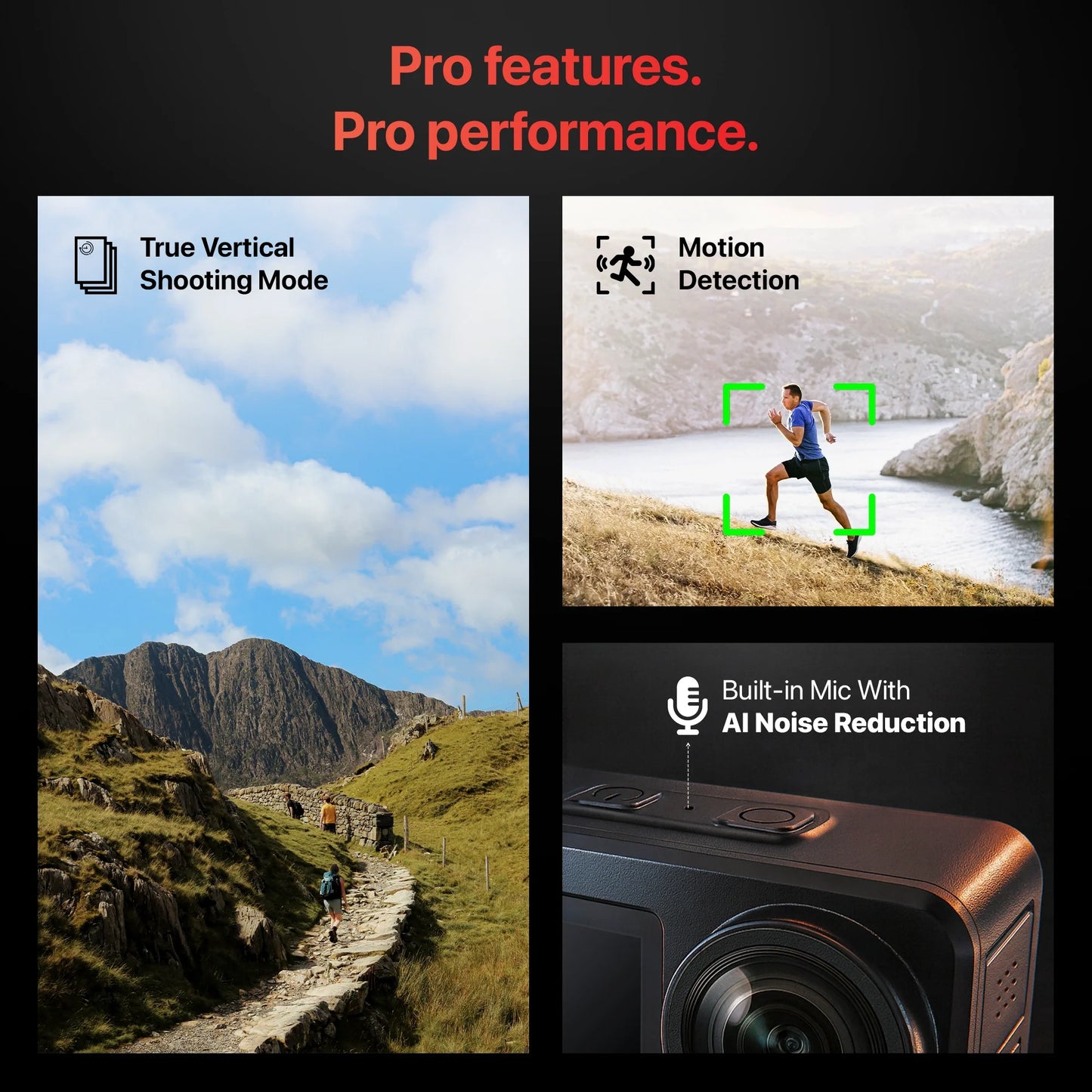 IZI One Pro 5.7K Action Camera with Sony STARVIS Sensor | 20M Body Waterproof | Dual OLED Screens | 240 Min Battery | 6-Axis Stabilization | Reels, Vlogs & Bikes
