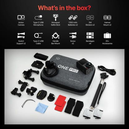 IZI One Pro 5.7K Action Camera with Sony STARVIS Sensor | 20M Body Waterproof | Dual OLED Screens | 240 Min Battery | 6-Axis Stabilization | Reels, Vlogs & Bikes
