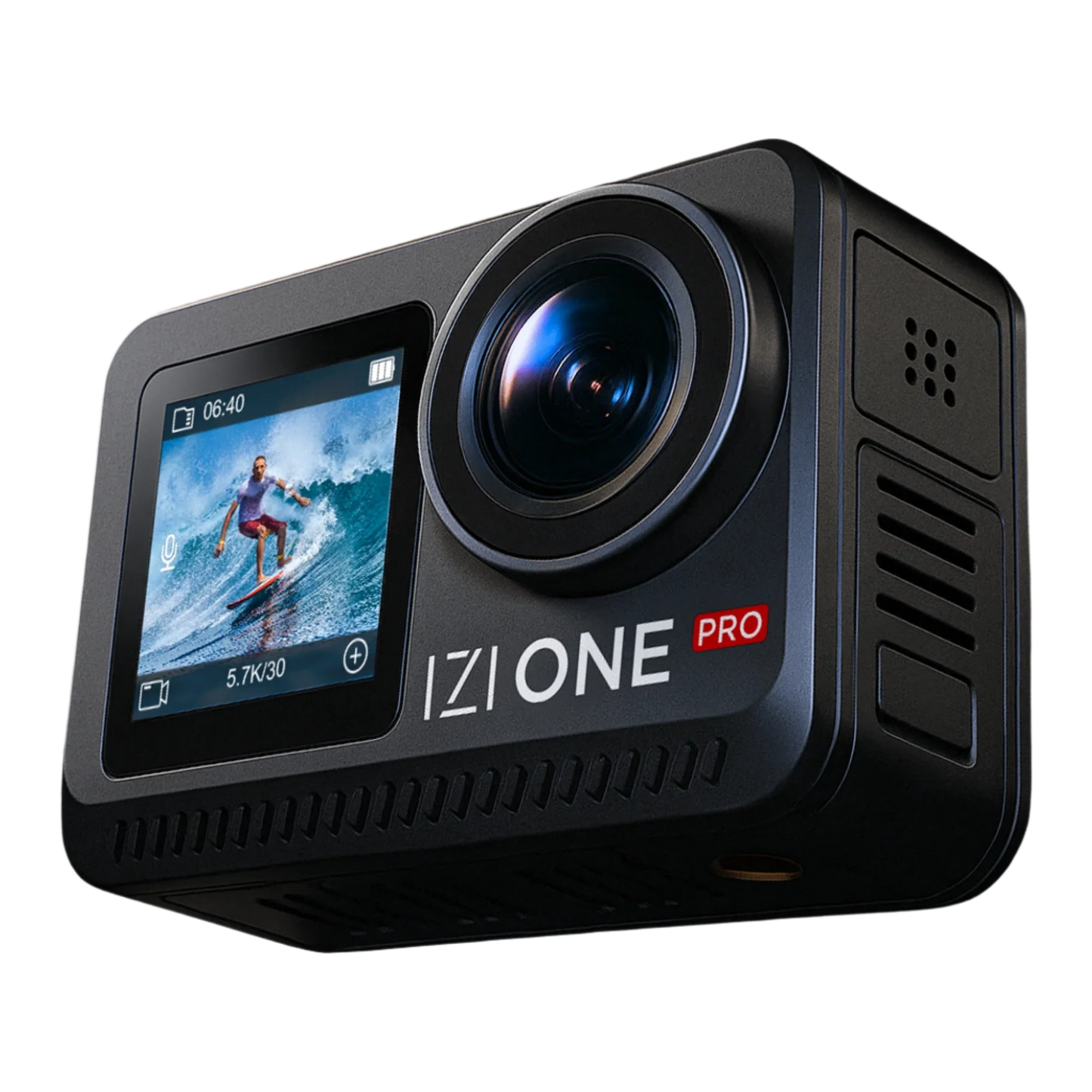 IZI One Pro 5.7K Action Camera with Sony STARVIS Sensor | 20M Body Waterproof | Dual OLED Screens | 240 Min Battery | 6-Axis Stabilization | Reels, Vlogs & Bikes