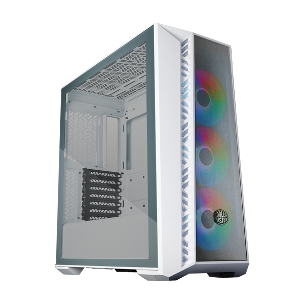 Cooler Master MB520 Mesh Computer Case White 3 x 120mm ARGB Fans Pre-Installed Type C Connector in Front Top Removable 360mm Radiator Support High Airflow Case PWM & ARGB Hub Included