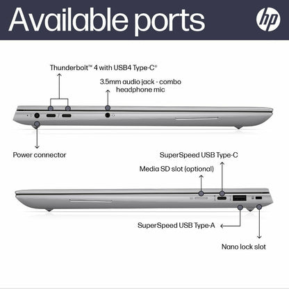 Refurbished HP Zbook Studio 16 Inch G10 Mobile Workstation Pc - Data Science (8L160PA)Processor: Intel® Core I7-13700H 5.0 Ghz /32GB/1TB SSD/Nvidia Geforce RTX 4070 8GB GDDR6/16"/Windows 11 Pro