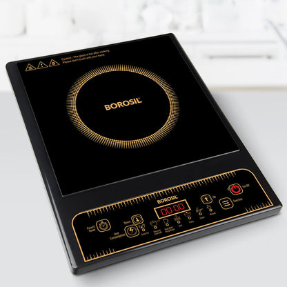 Borosil SmartKook PC13 Induction Cooktop 1400W – 7 Cooking Modes, Touch Control Glass Panel