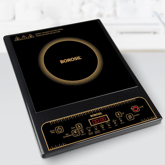 Borosil SmartKook PC13 Induction Cooktop 1400W – 7 Cooking Modes, Touch Control Glass Panel