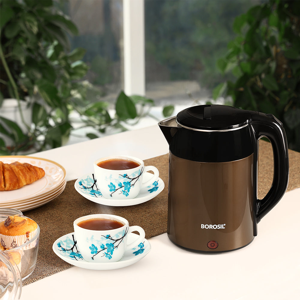 Borosil Cooltouch Electric Kettle Brown, 1.8L