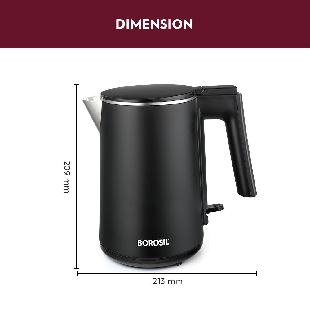 Borosil Cooltouch SS Electric Kettle, 1L