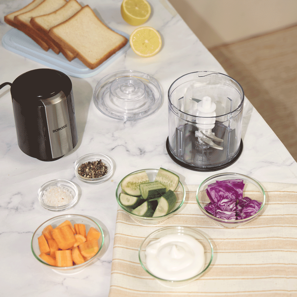 Borosil Chef Delite Chopper with 2 blade sets