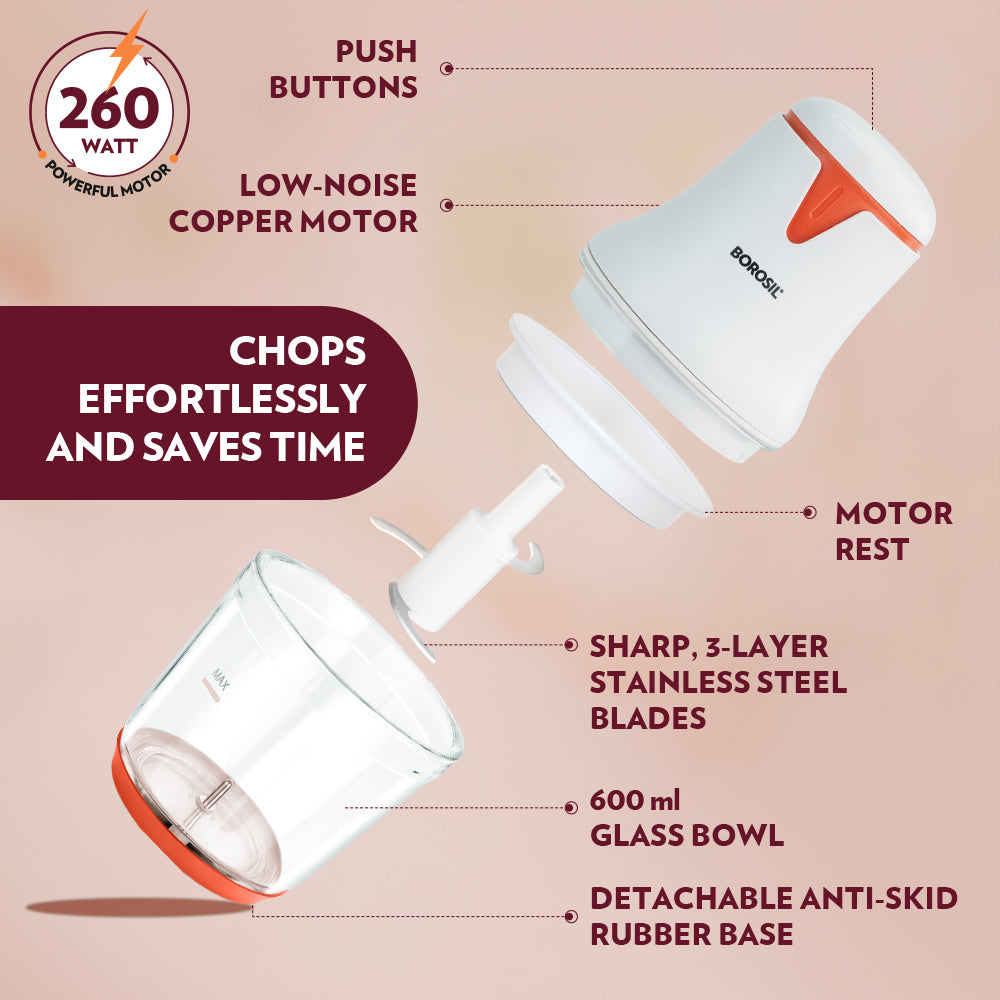 Borosil Chef Delite Glass Chopper