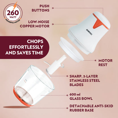 Borosil Chef Delite Glass Chopper