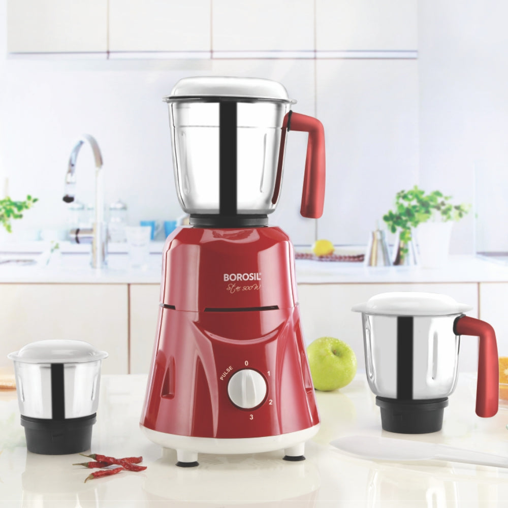 Borosil Star Mixer Grinder - Maroon