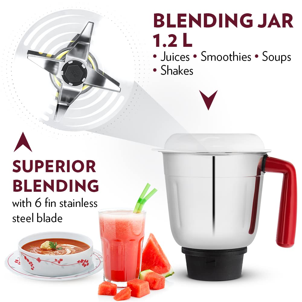 Borosil Star Mixer Grinder - Maroon