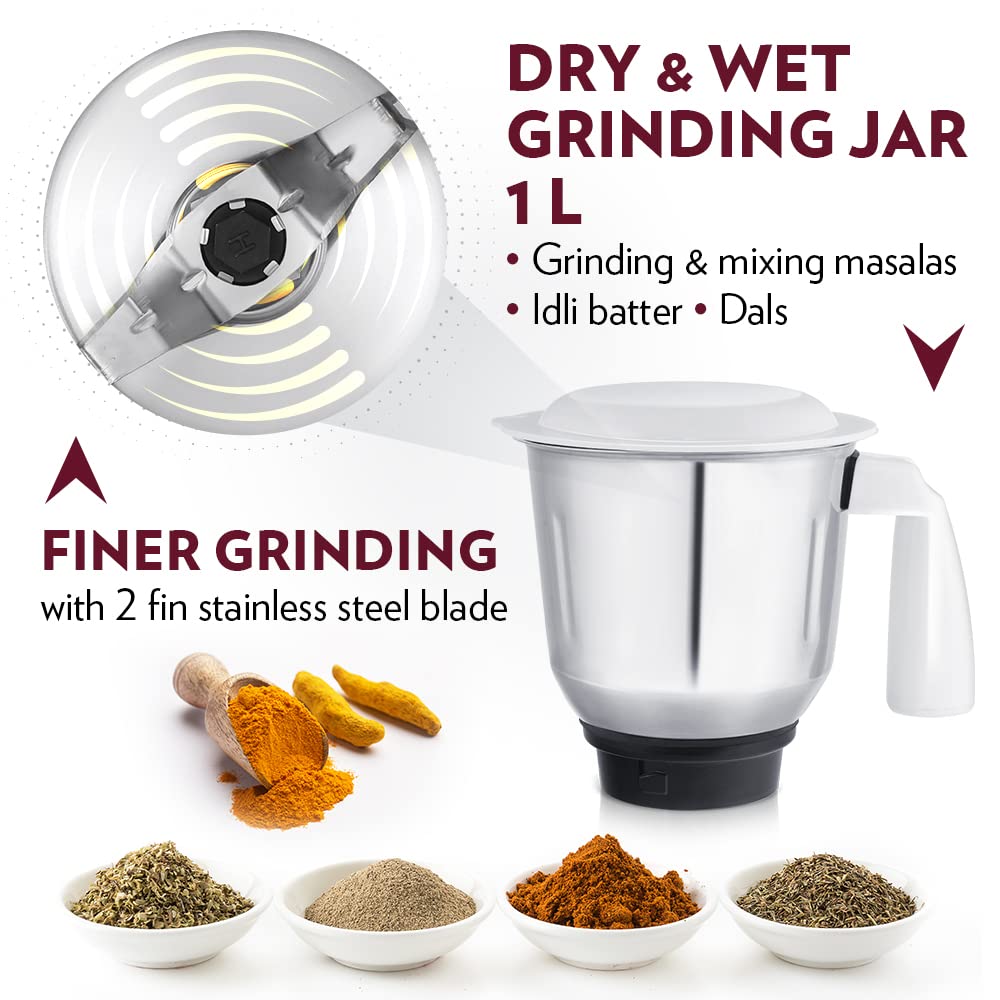 Borosil Supermax Mixer Grinder - Red