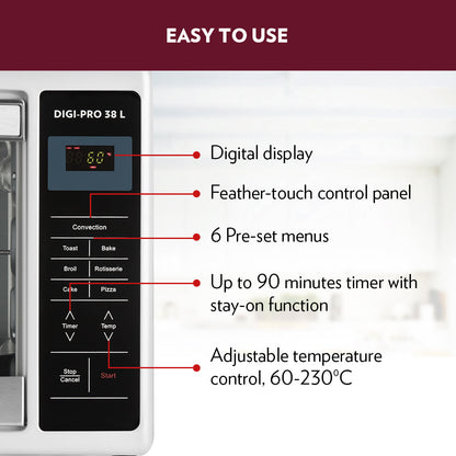 Borosil Digipro 38L Oven Toaster Griller (OTG)