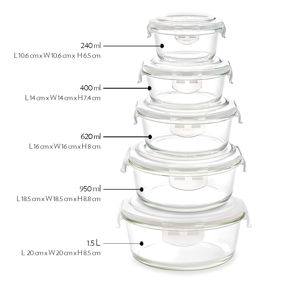 Borosil Klip n Store Round Glass Container