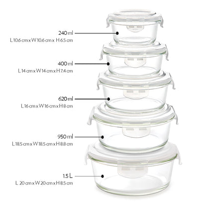 Borosil Klip n Store Round Glass Container