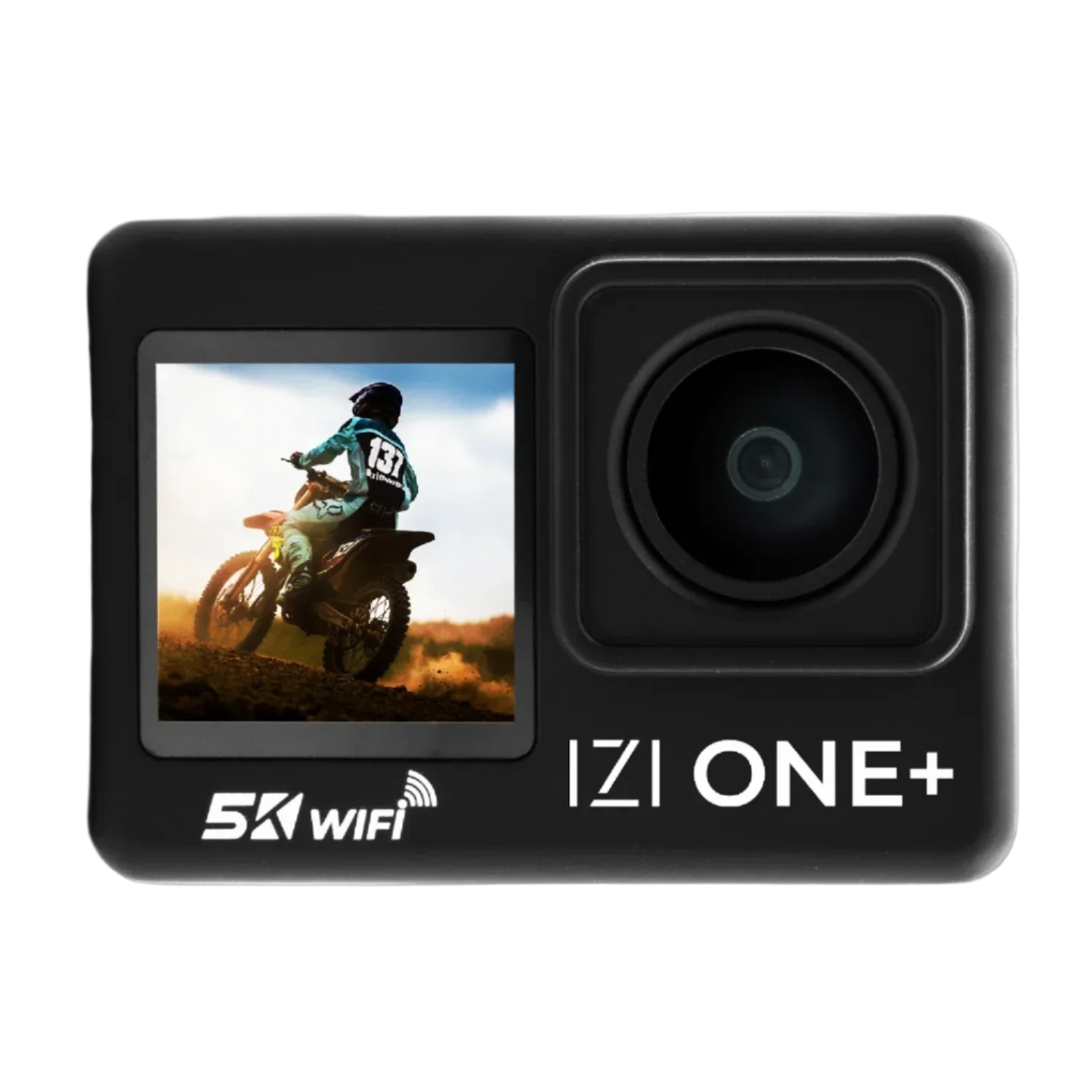IZI ONE Plus 5K Action Camera – 6-Axis, 110ft Waterproof, Fast Charge