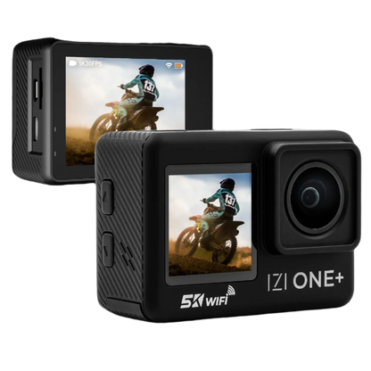 IZI ONE Plus 5K Action Camera – 6-Axis, 110ft Waterproof, Fast Charge