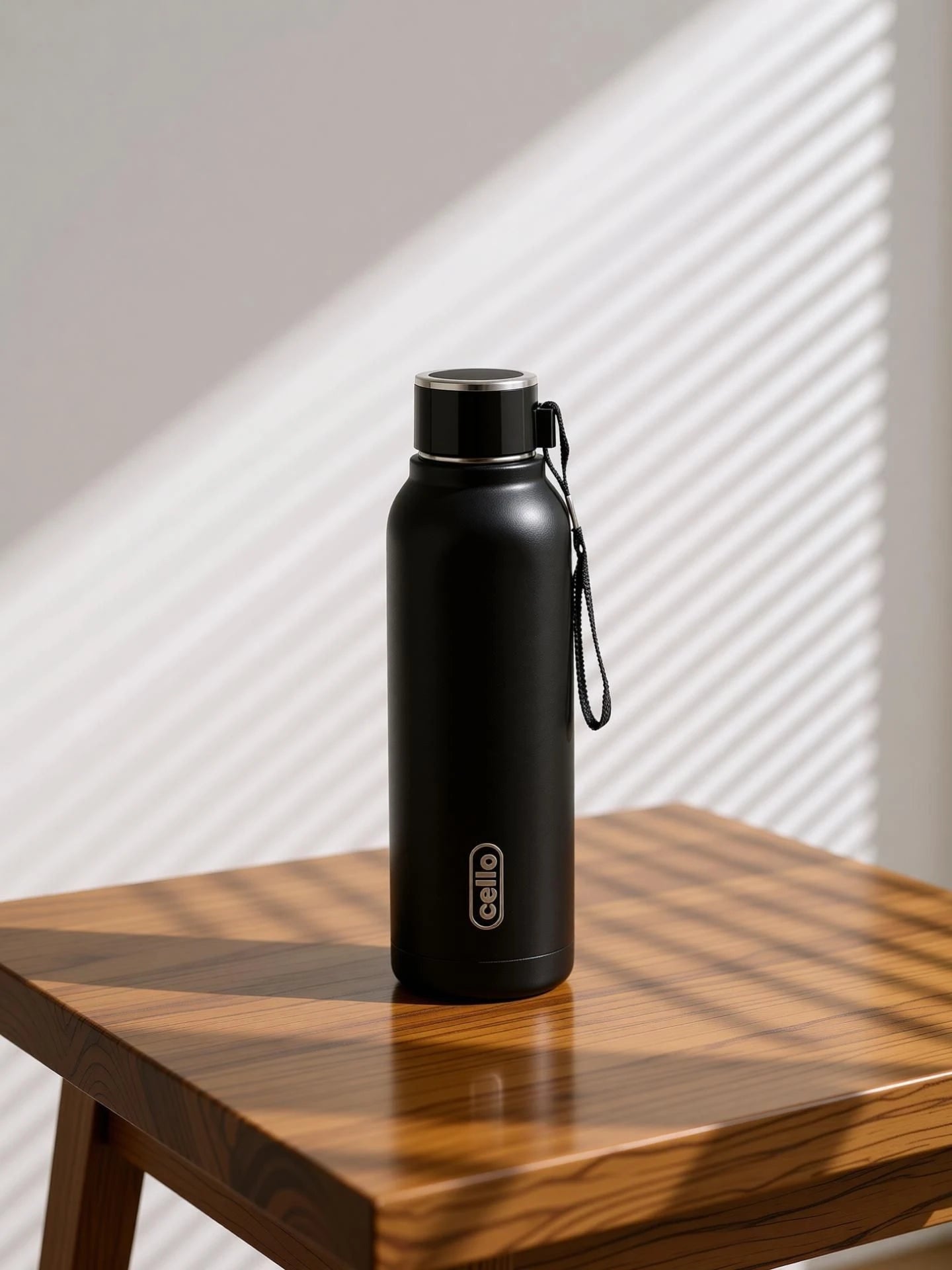 Cello Puro Steel-X Royce 900 | PU Insulation | Leak Proof | Wide Mouth | 730 ml Stainless Steel Flask (Pack of 1, Black)