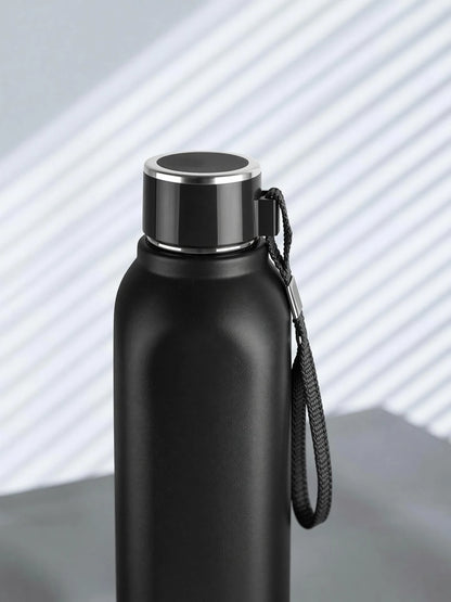 Cello Puro Steel-X Royce 900 | PU Insulation | Leak Proof | Wide Mouth | 730 ml Stainless Steel Flask (Pack of 1, Black)