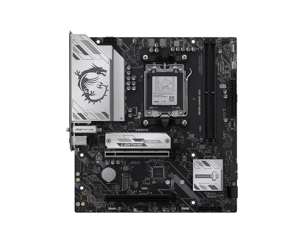 MSI MAG B850M GAMING WIFI AMD AM5 Micro-ATX Motherboard (DDR5, PCIe 5.0)