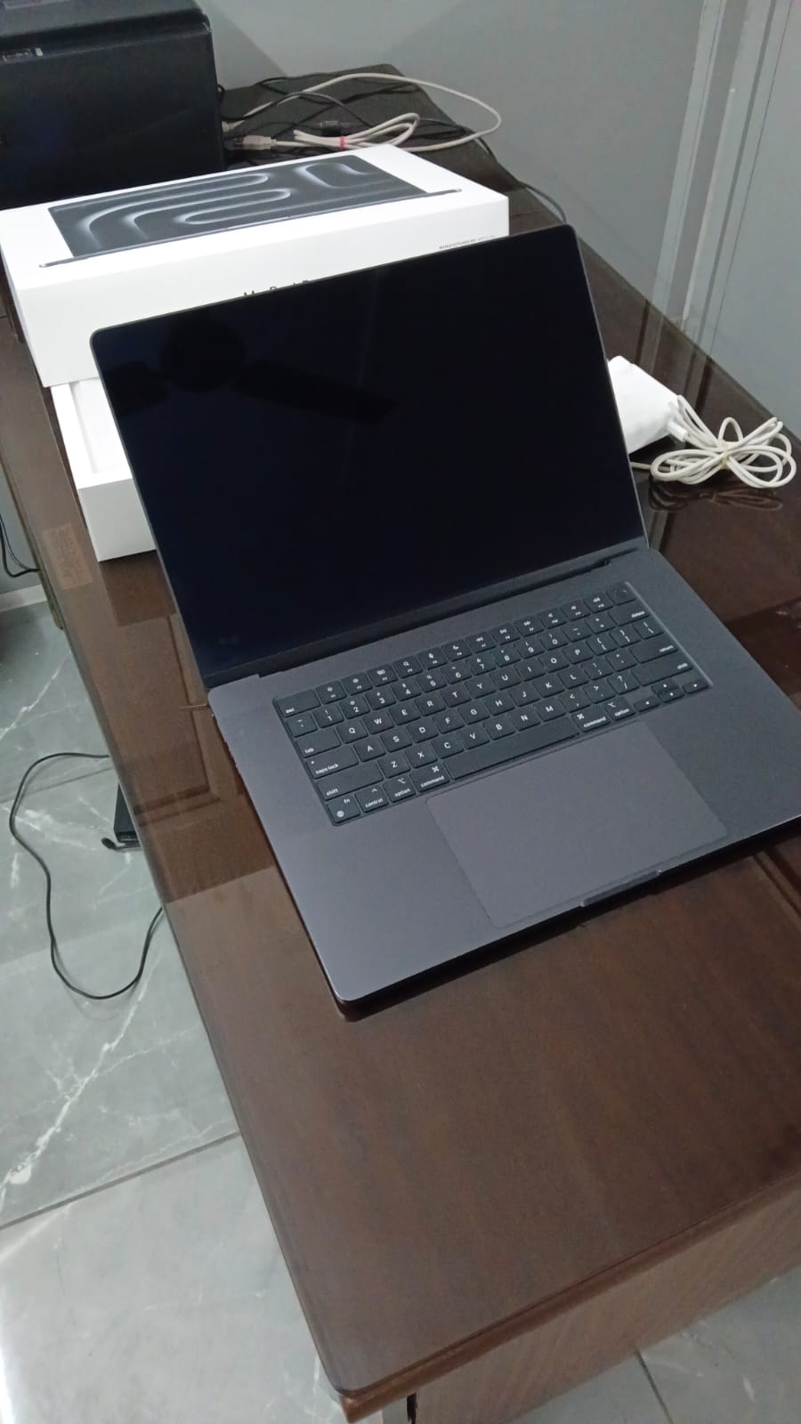 Refurbished Apple MacBook Pro open laptop front view
