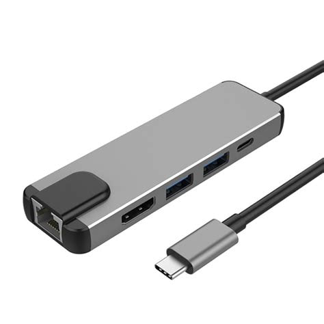 5 IN 1 Multiport Hub, Lan+Type-c+USB 3.0+HDMI