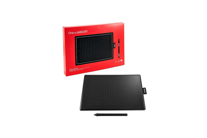 Wacom One by CTL-672 Medium Graphic Tablet (8.5" x 5.3") | Battery-Free Pressure Sensitive Pen | Ideal for Online Teaching, Digital Art & Photo Editing | Works with Windows, Mac & Chromebook (Red/Black)