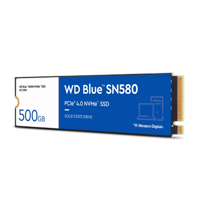 Western Digital WD Blue SN580 NVMe 1TB, Upto 4150MB/s, 5 Y Warranty, PCIe Gen 4 NVMe M.2 (2280), Internal Solid State Drive (SSD) (WDS100T3B0E)-ssd-WESTERN DIGITAL-computerspace