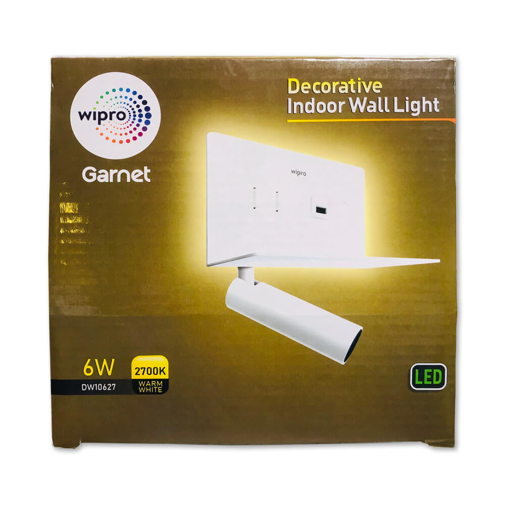 Wipro Garnet 9W Indoor Wall Light with USB-Wall Lights-Wipro-computerspace