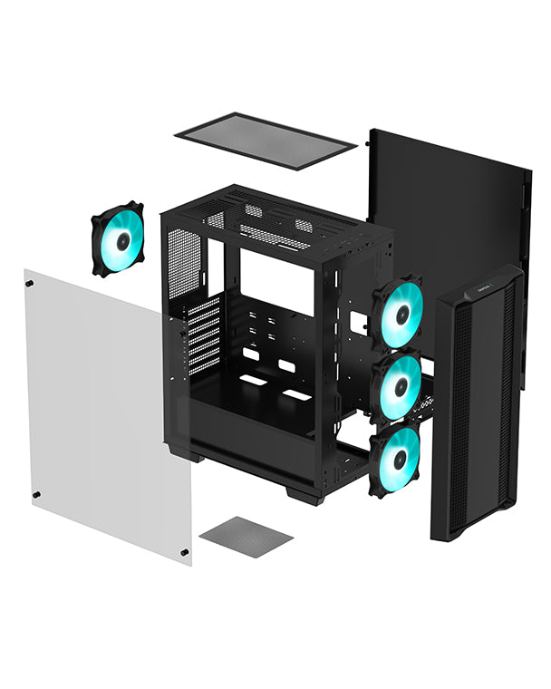 Deepcool CC560 Mid Tower four pre-installed LED fans Cabinet-Cabinets-Deepcool-computerspace