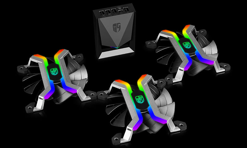 Deepcool MF120 GT(3XFAN) Aluminium frameless smart RGB case Fan set-ACCESSORIES-Deepcool-computerspace