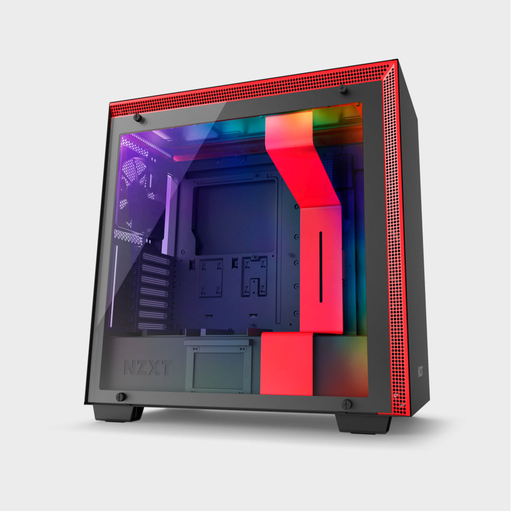 NZXT H700I (E-ATX) MID TOWER CABINET (Black and Red)