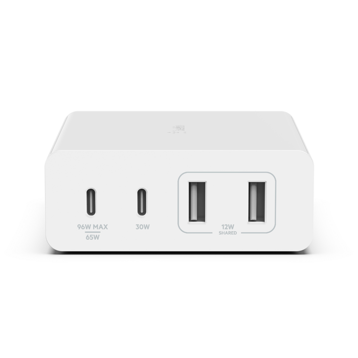 Belkin 108W GaN 4-Port Fast Charger with PPS Technology: Compact and Powerful Charger for MacBook, iPad, iPhone, and Other USB-C Devices-Power Adapters & Chargers-computerspace