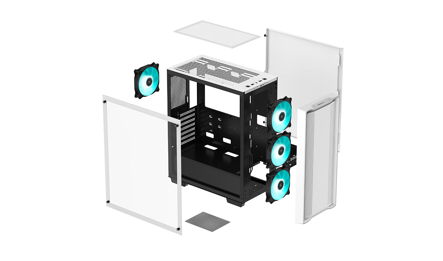 Deepcool CC560 WH Mid Tower four pre-installed LED fans Cabinet-Cabinets-Deepcool-computerspace