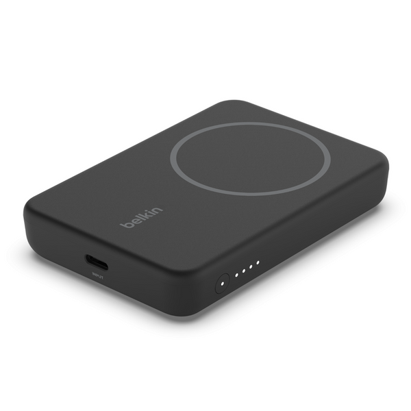 Belkin 5000 mAh Magnetic MagSafe Compatible Wireless Power Bank with Stand, Sleek Design for iPhone 15, 14, 13 and 12 Series, Compatible with MagSafe Covers