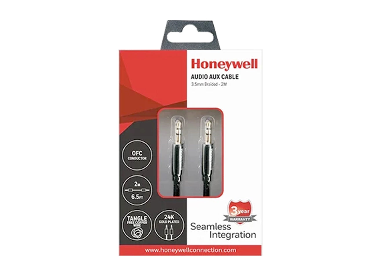 Honeywell Audio Aux Cable 3.5 mm (Braided) Black