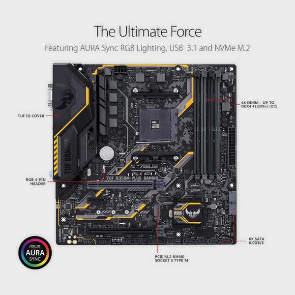 ASUS TUF-B350M-PLUS-GAMING AMD MOTHERBOARD