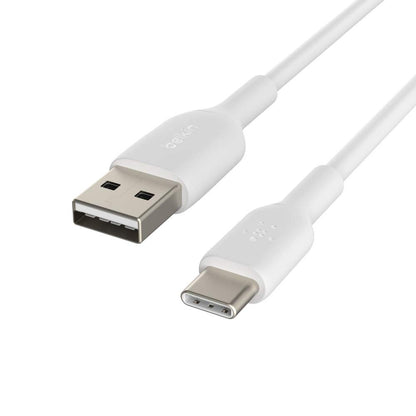 Belkin Type C to USB-A 2.0 Male Cable 3.3 feet (1 meter) - White, USB-IF Certified, Supports Fast Charging-Cables-computerspace