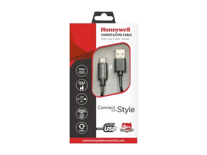Honeywell USB 2.0 to Type C cable 1.2mtr (Braided) Black