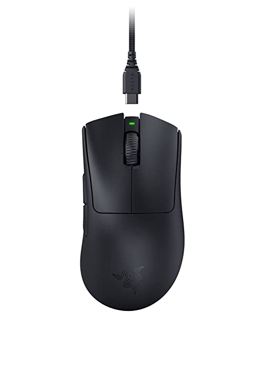 Razer DeathAdder V3 Pro Wireless Gaming Mouse Black Ultra Lightweight Focus Pro 30K Optical Sensor Optical Switches Gen-3 HyperSpeed Wireless 5 Programmable Buttons RZ01-04630100-R3A1-MOUSE-RAZER-computerspace