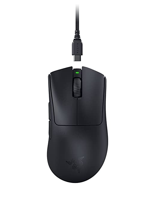 Razer DeathAdder V3 Pro Wireless Gaming Mouse Black Ultra Lightweight Focus Pro 30K Optical Sensor Optical Switches Gen-3  HyperSpeed Wireless  5 Programmable Buttons  RZ01-04630100-R3A1